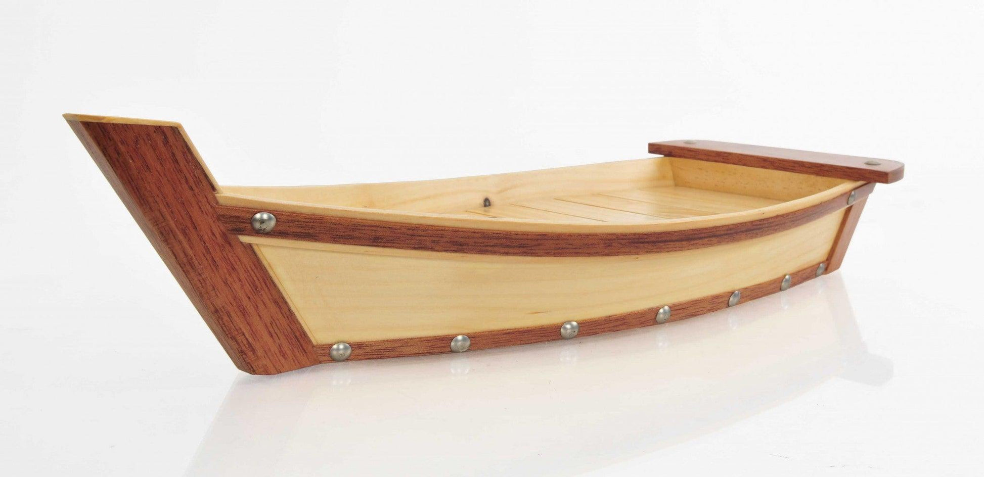 6.25" x 16.75" x 3.37" Small Wooden Sushi Boat Serving Tray - AFS