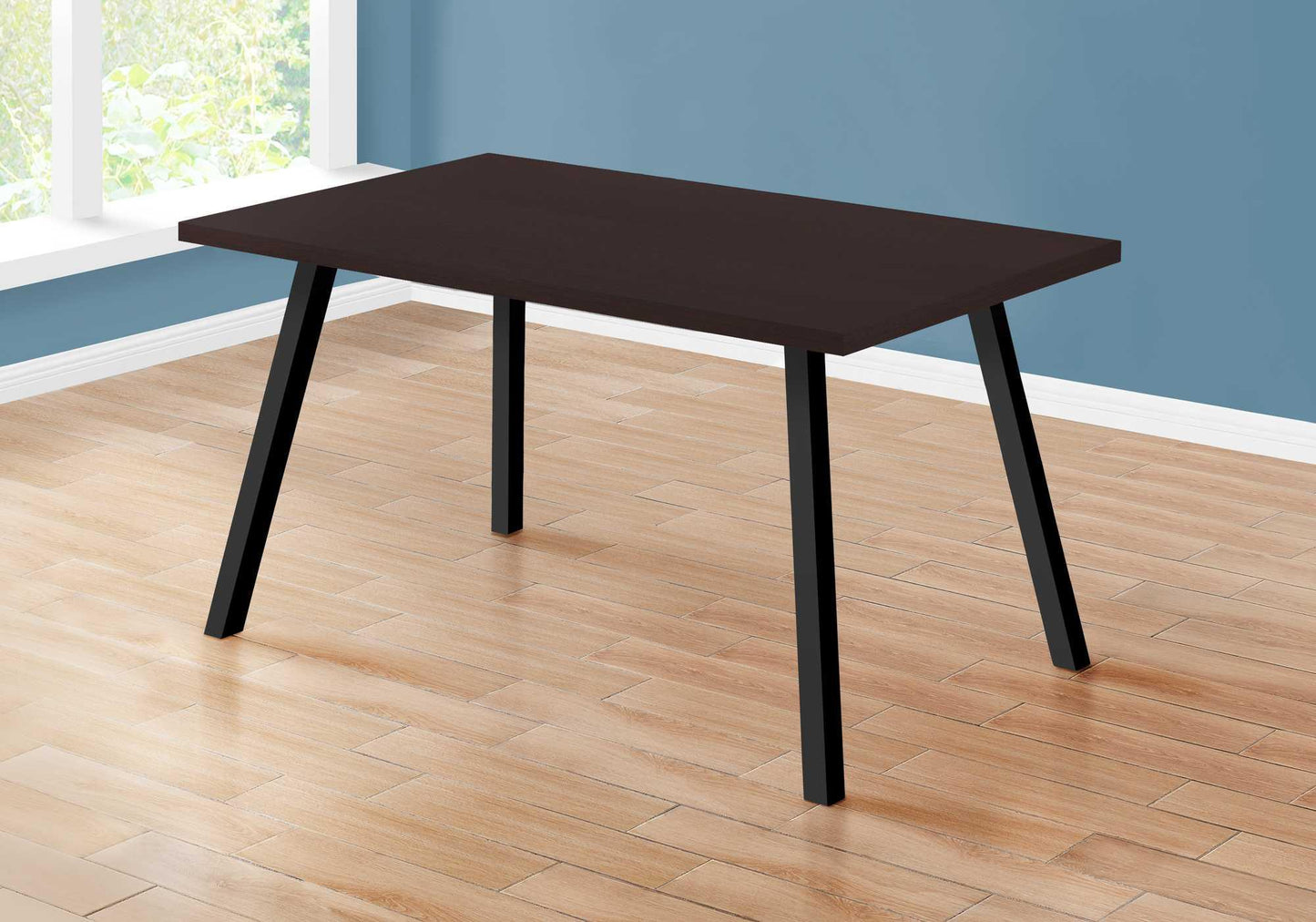 60" X 36" X 31 " Cappuccino Black Metal Dining Table - AFS