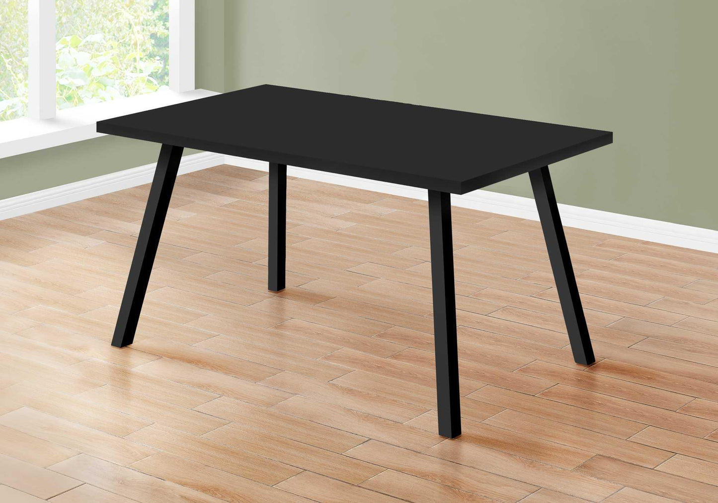 60" X 36" X 31 " Black Black Metal Dining Table - AFS