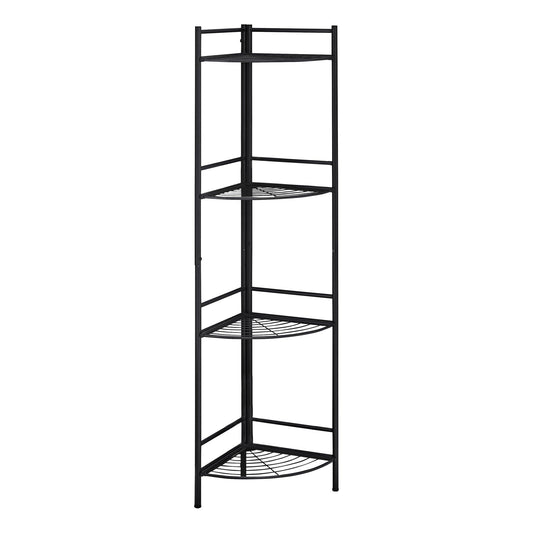 Classic Black 4 Tier Metal Corner Shelf - AFS