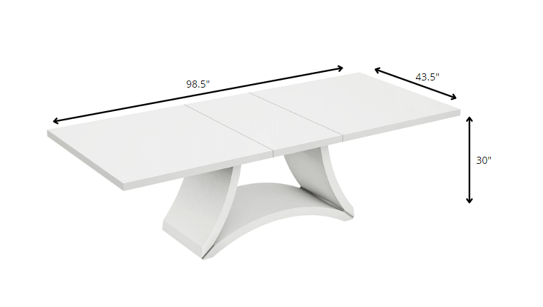 Modern White High Gloss Finish Dining Table - AFS