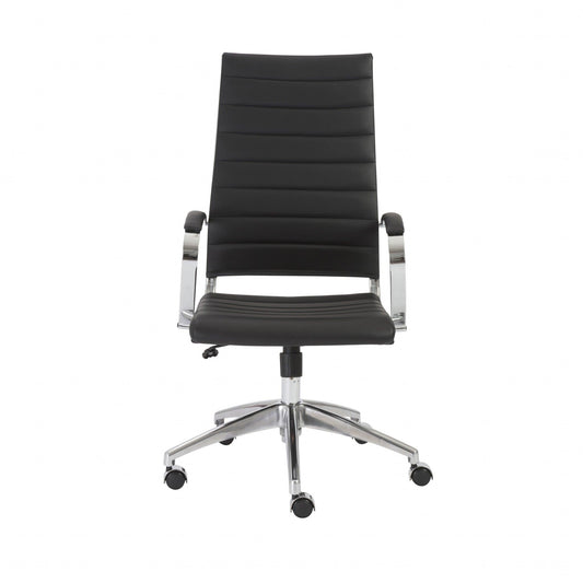 22.25" X 27" X 45.25" High Back Office Chair in Black with Aluminum Base - AFS