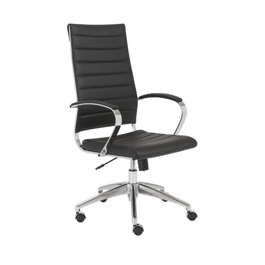 22.25" X 27" X 45.25" High Back Office Chair in Black with Aluminum Base - AFS