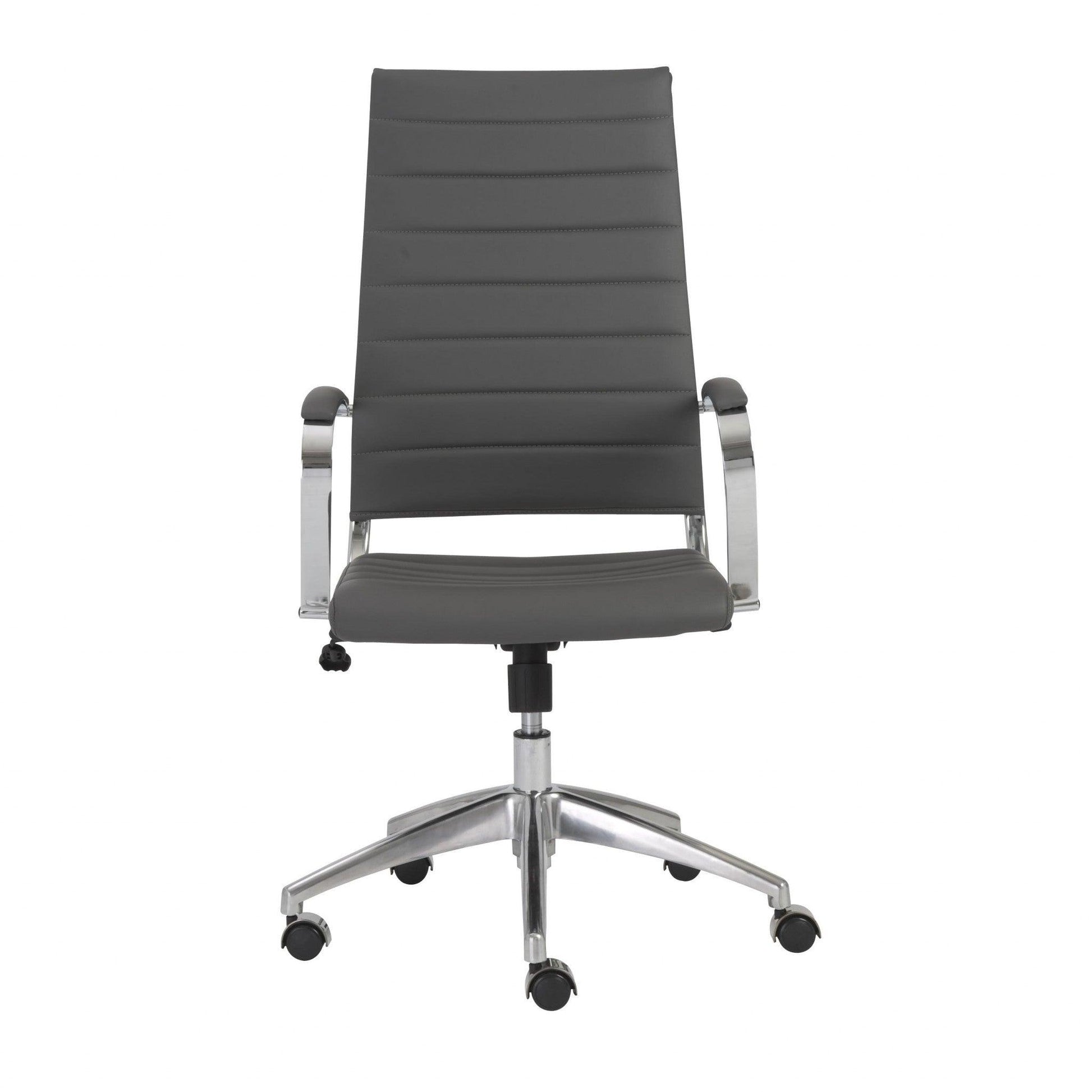 22.25" X 27" X 45.25" High Back Office Chair in Gray with Aluminum Base - AFS