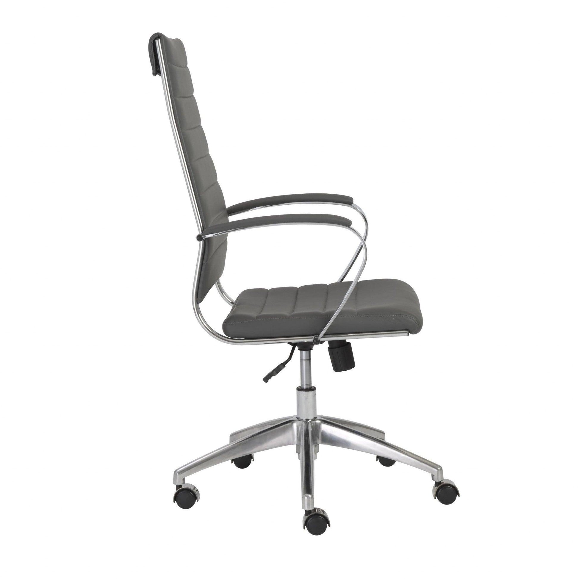 22.25" X 27" X 45.25" High Back Office Chair in Gray with Aluminum Base - AFS