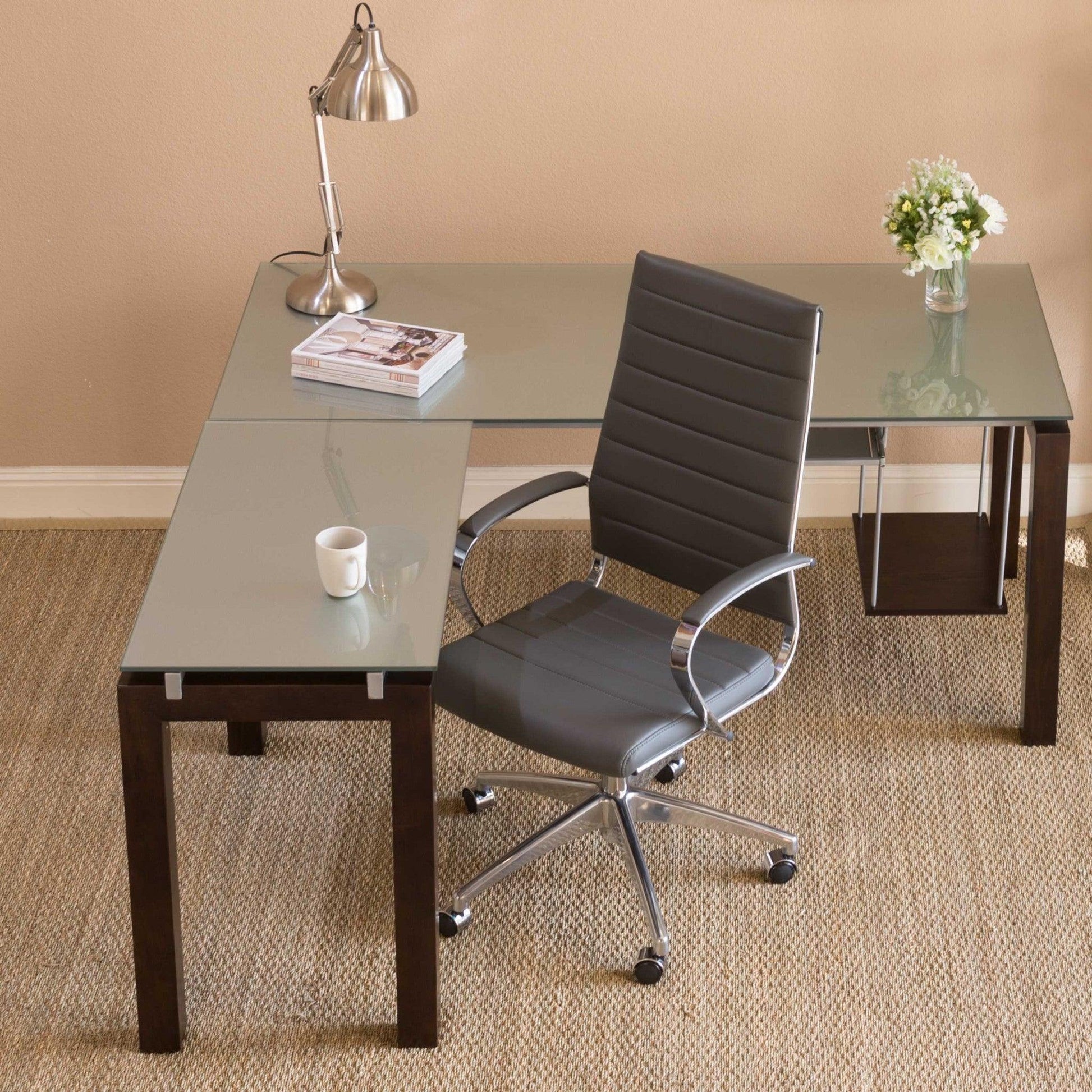 22.25" X 27" X 45.25" High Back Office Chair in Gray with Aluminum Base - AFS
