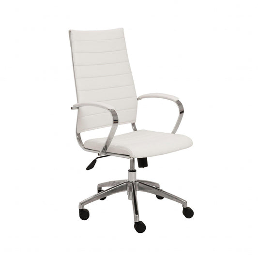 22.25" X 27" X 45.25" High Back Office Chair in White with Aluminum Base - AFS