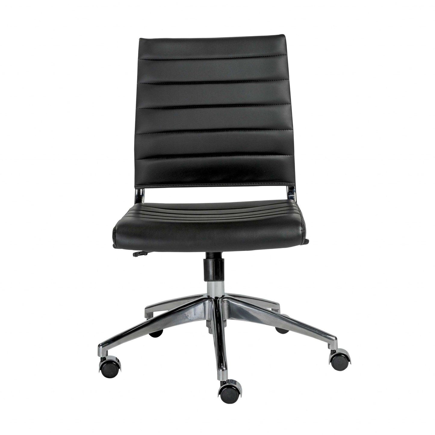 22.84" X 24.61" X 38.98" Armless Low Back Office Chair in Black with Aluminum Base - AFS