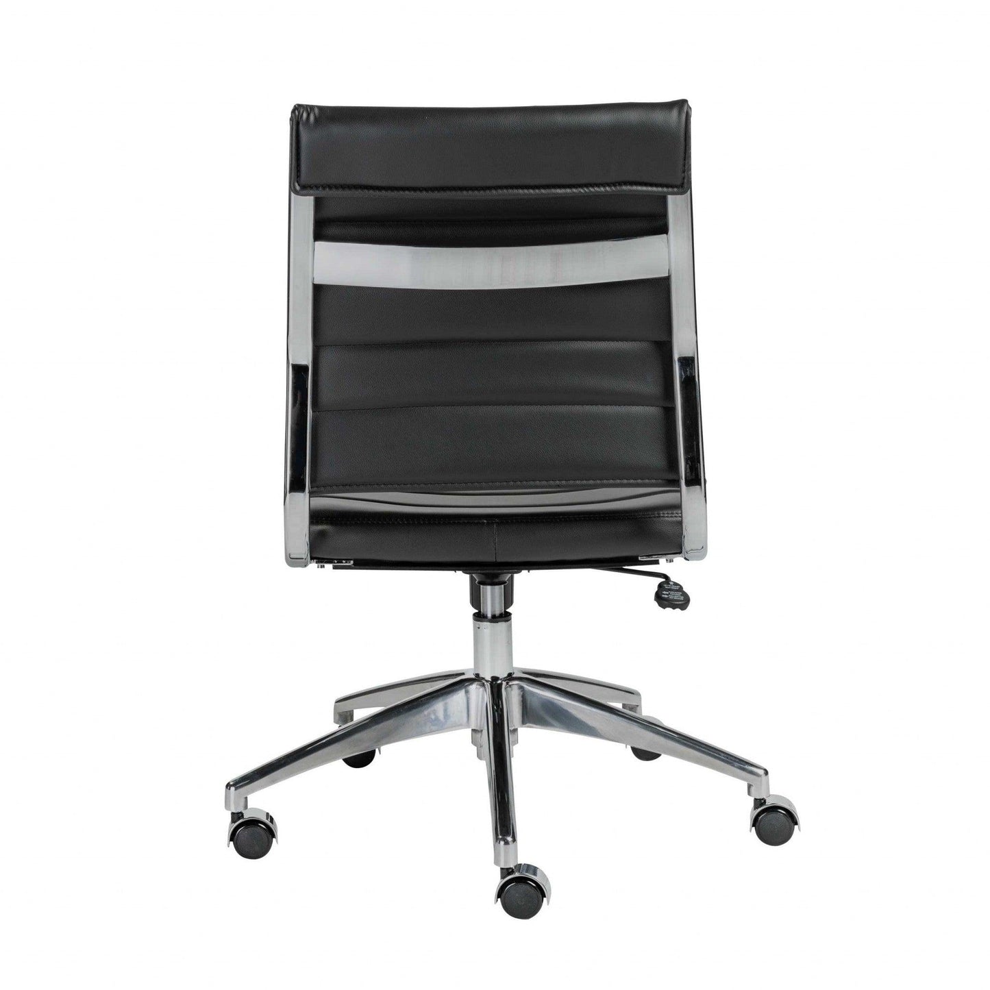 22.84" X 24.61" X 38.98" Armless Low Back Office Chair in Black with Aluminum Base - AFS