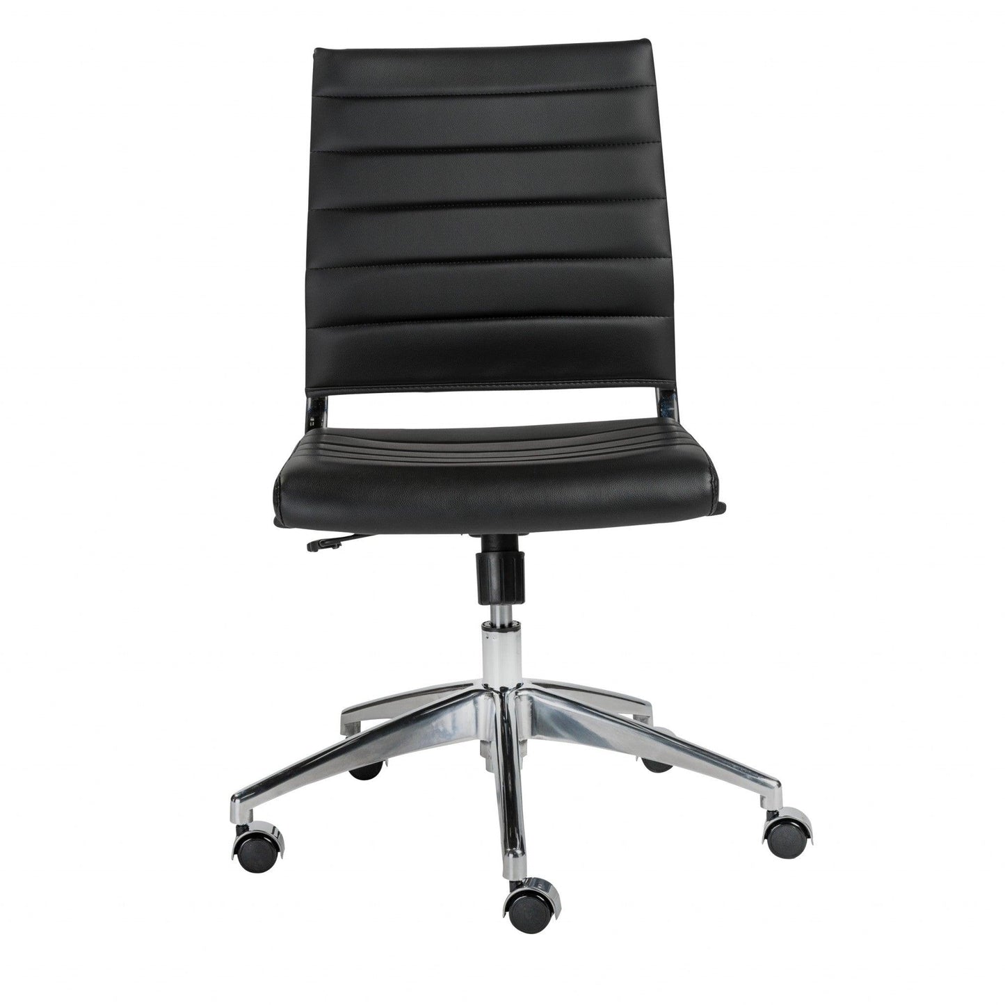 22.84" X 24.61" X 38.98" Armless Low Back Office Chair in Black with Aluminum Base - AFS