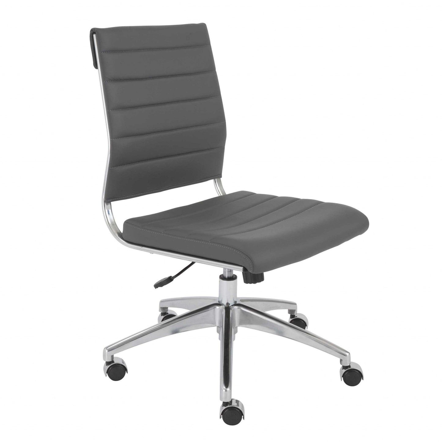 22.84" X 24.61" X 38.98" Armless Low Back Office Chair in Gray with Aluminum Base - AFS