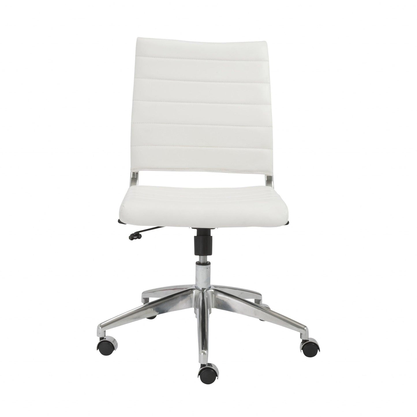 22.84" X 24.61" X 38.98" Armless Low Back Office Chair in White with Aluminum Base - AFS