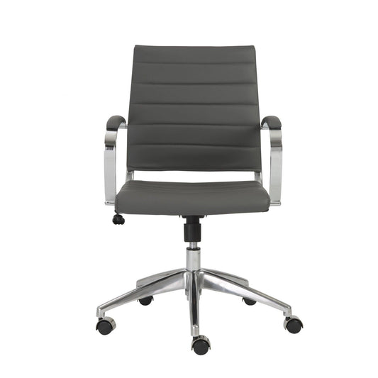 22.75" X 26.26" X 38" Low Back Office Chair in Gray with Aluminum Base - AFS