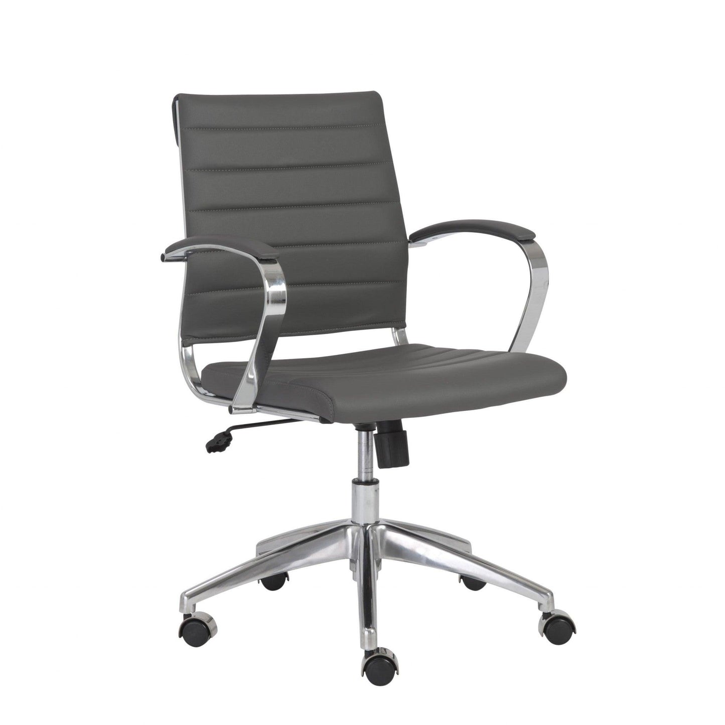 22.75" X 26.26" X 38" Low Back Office Chair in Gray with Aluminum Base - AFS