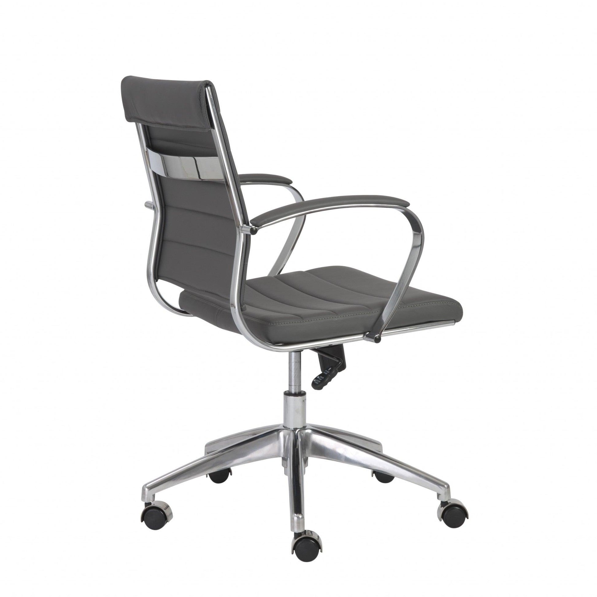 22.75" X 26.26" X 38" Low Back Office Chair in Gray with Aluminum Base - AFS