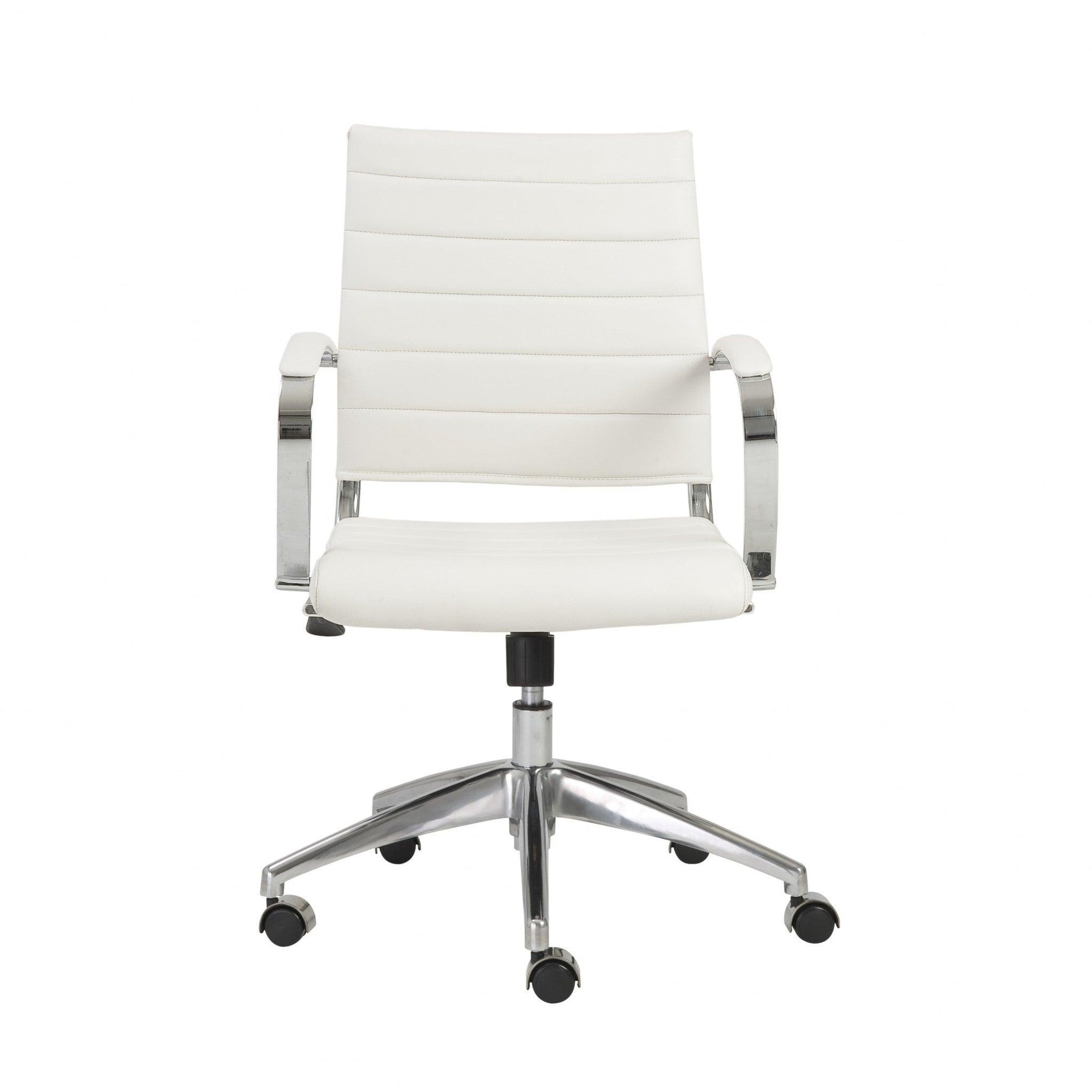 22.75" X 26.26" X 38" Low Back Office Chair in White with Aluminum Base - AFS