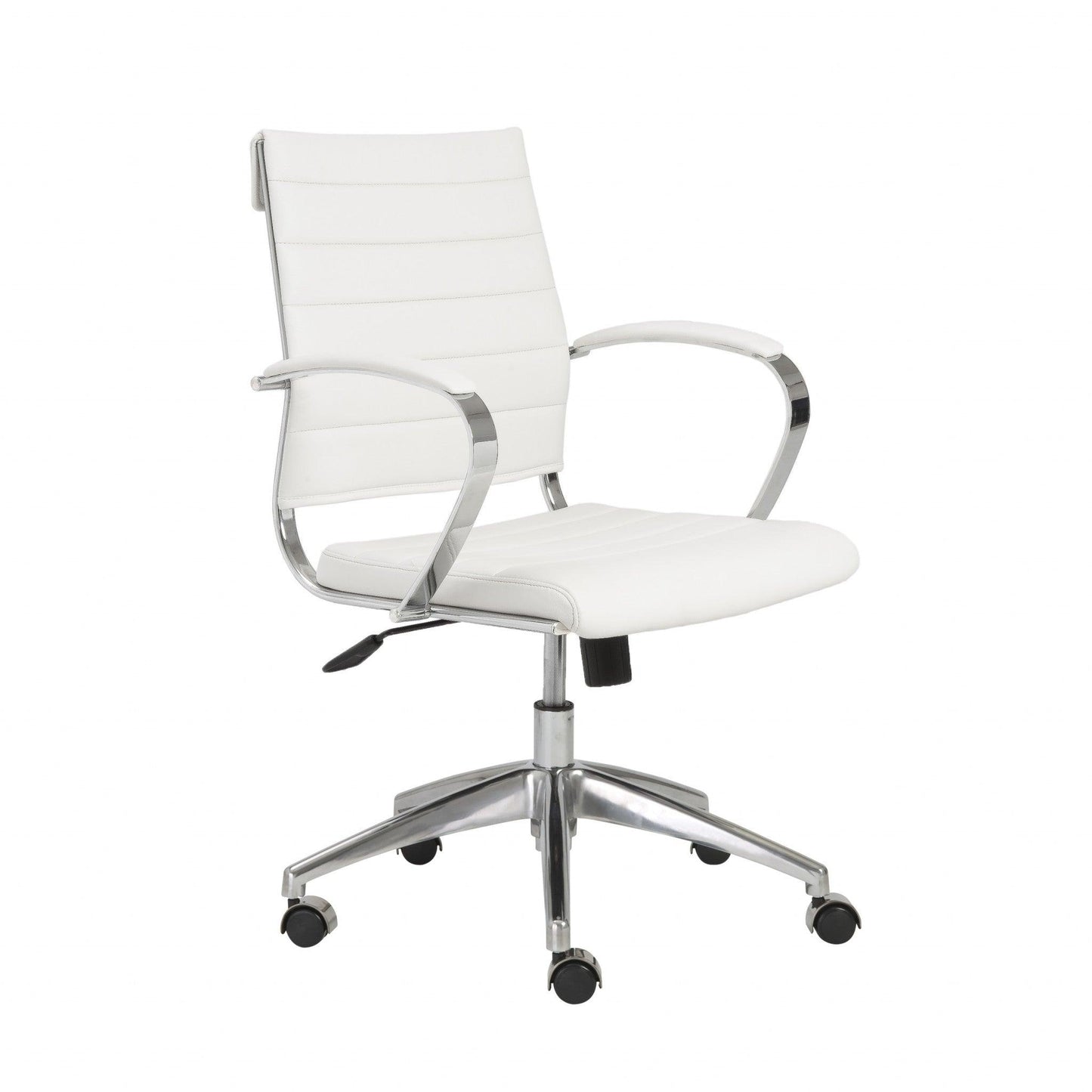 22.75" X 26.26" X 38" Low Back Office Chair in White with Aluminum Base - AFS