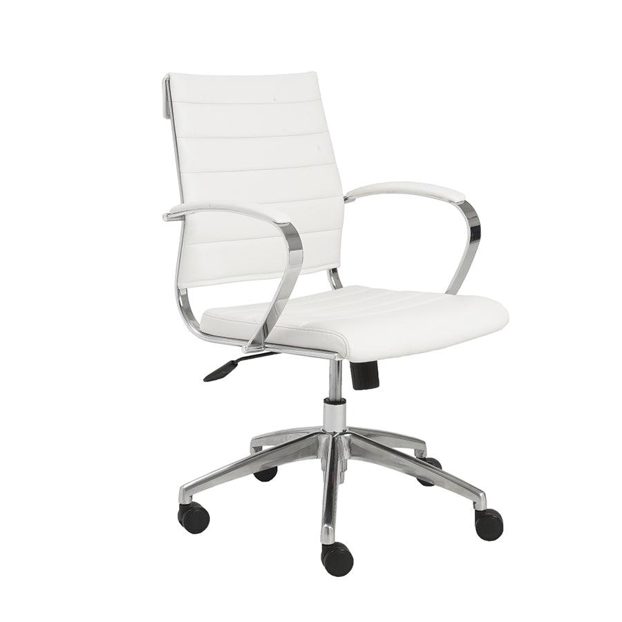 22.75" X 26.26" X 38" Low Back Office Chair in White with Aluminum Base - AFS