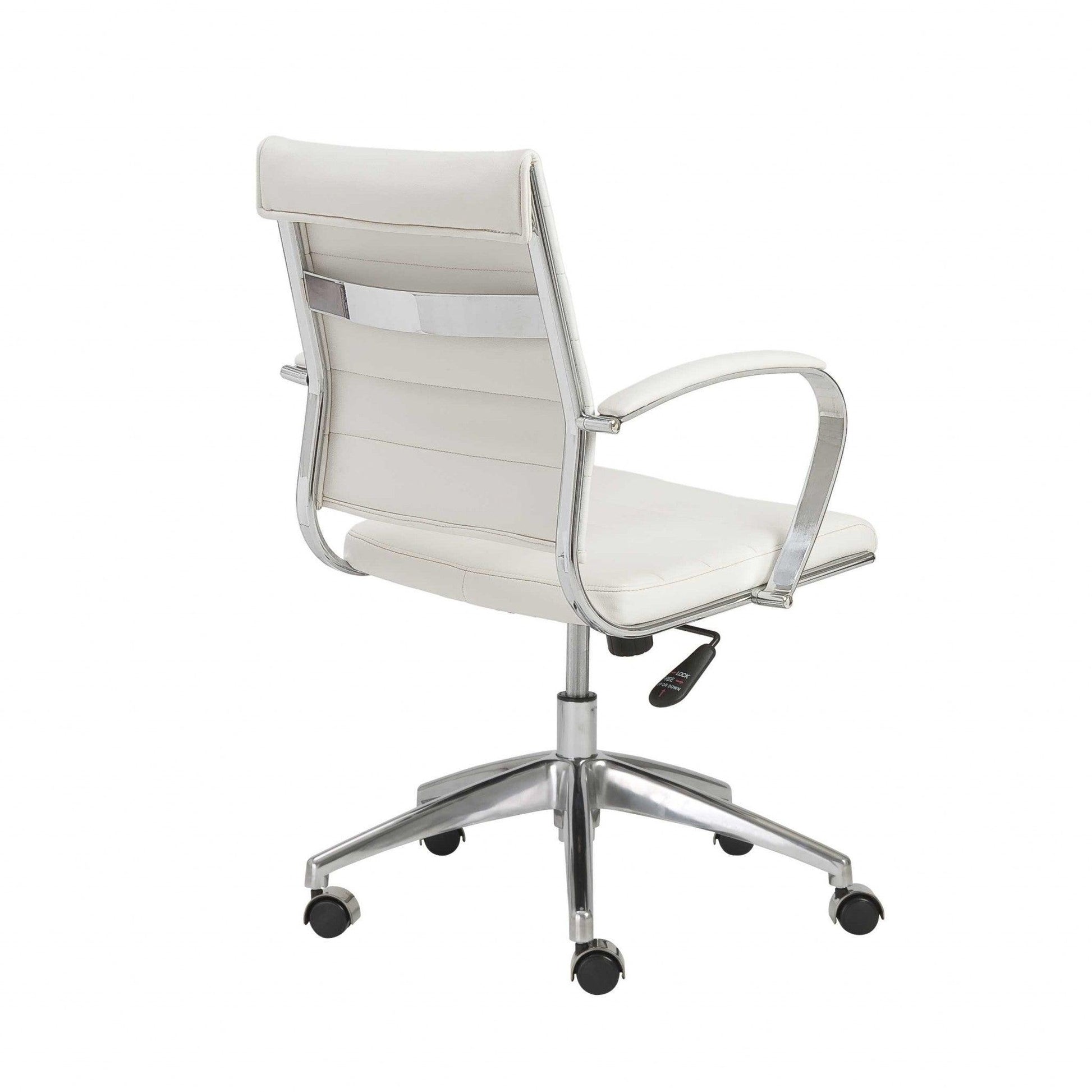 22.75" X 26.26" X 38" Low Back Office Chair in White with Aluminum Base - AFS