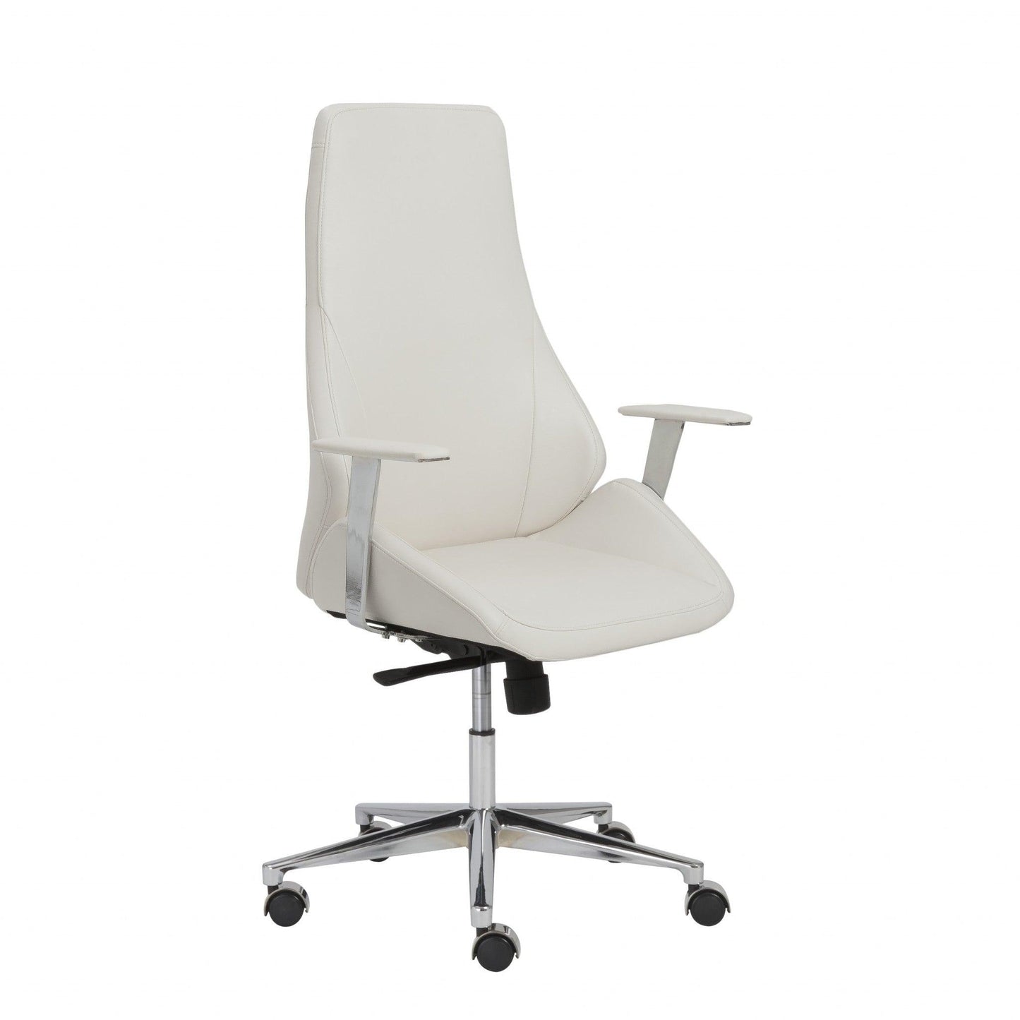 26.75" X 25.75" X 47.75" High Back Office Chair in White with Chromed Steel Base - AFS