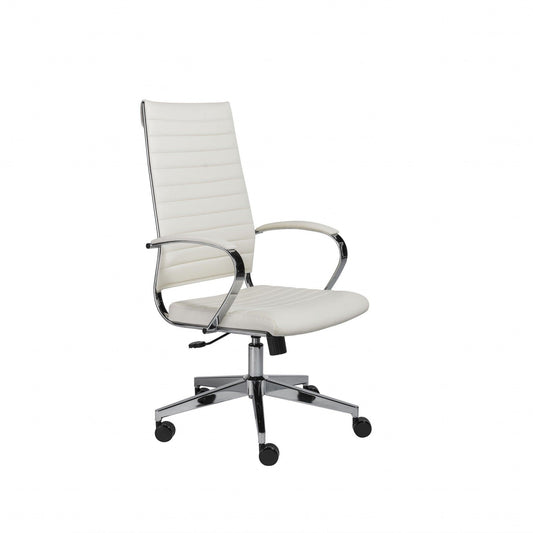 22.25" X 27.01" X 45.28" High Back Office Chair in White - AFS