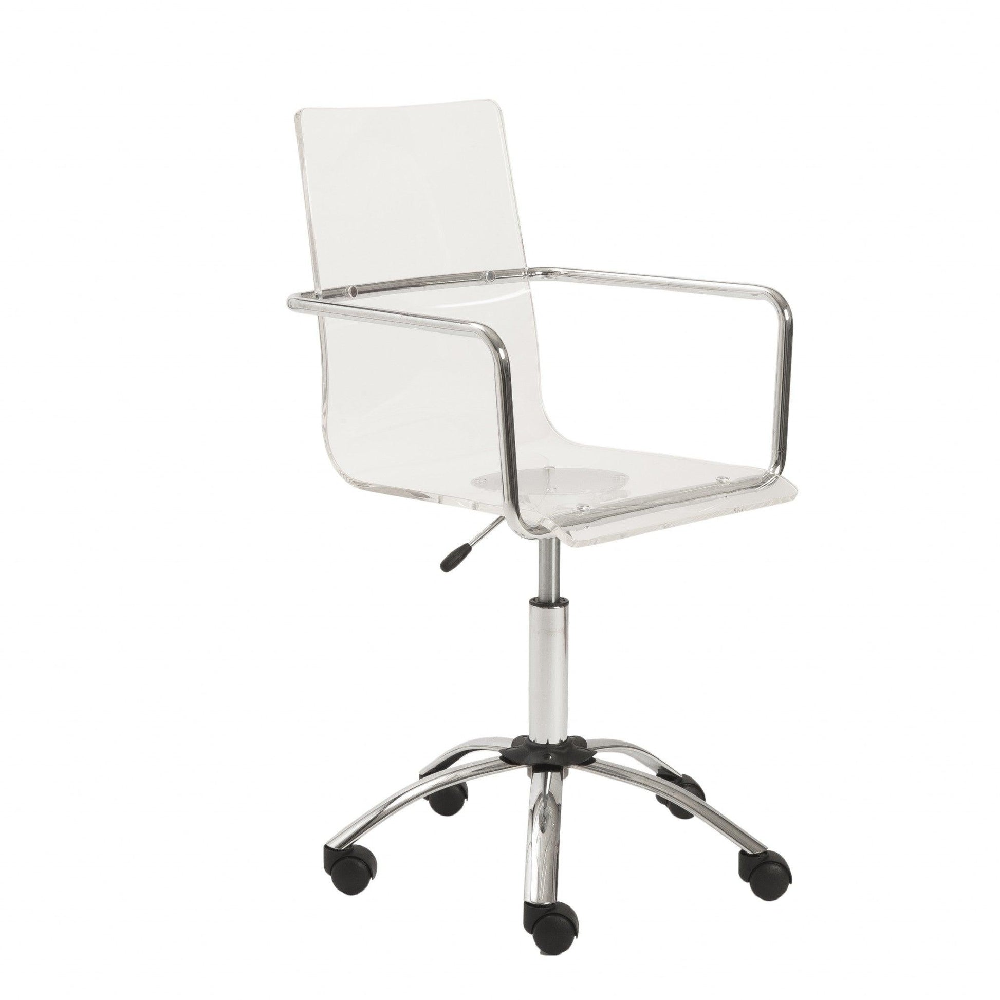 20.52" X 22.01" X 39.49" Office Chair in Clear with Chromed Steel Base - AFS