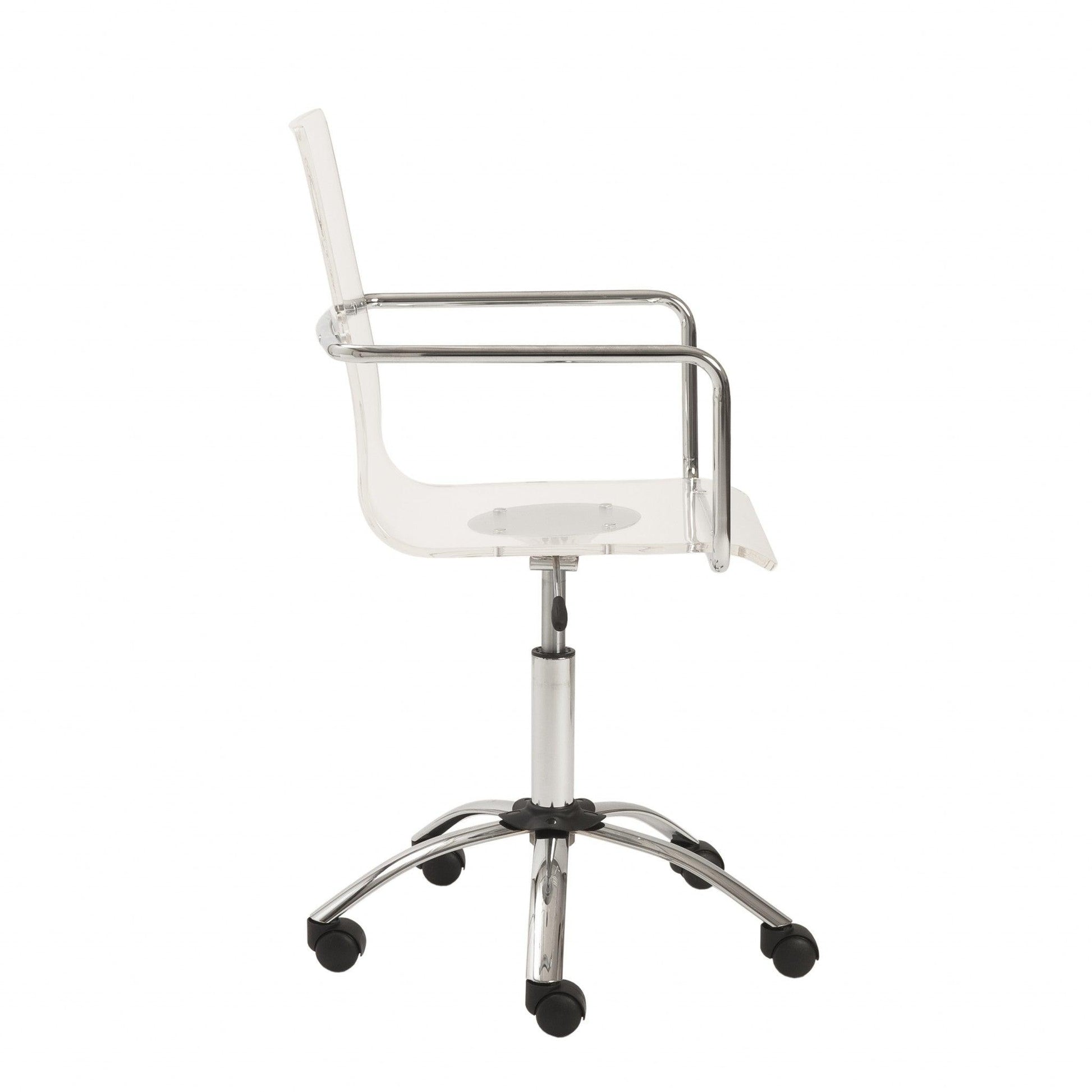 20.52" X 22.01" X 39.49" Office Chair in Clear with Chromed Steel Base - AFS