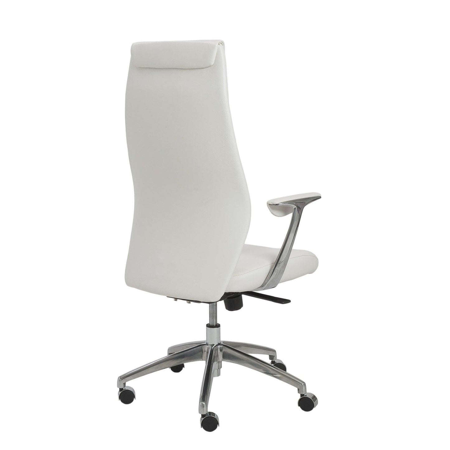 25.50" X 27" X 50" High Back Office Chair in White with Polished Aluminum Base - AFS