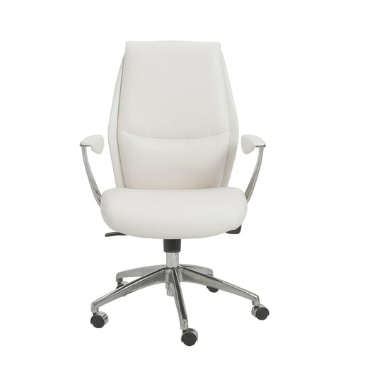 25.50" X 27" X 42.75" Low Back Office Chair in White with Polished Aluminum Base - AFS