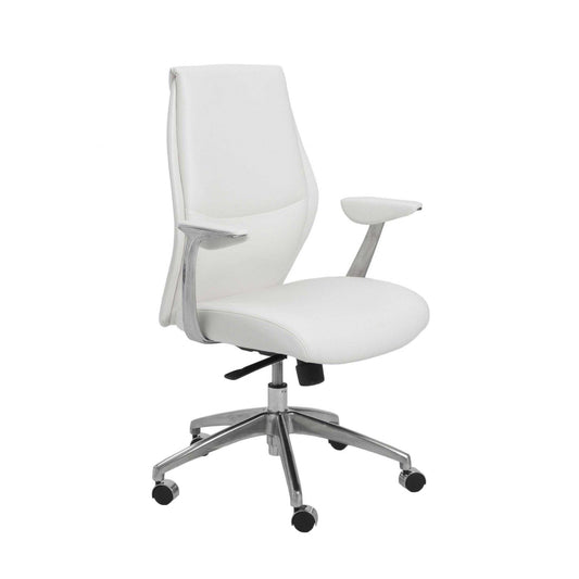 25.50" X 27" X 42.75" Low Back Office Chair in White with Polished Aluminum Base - AFS