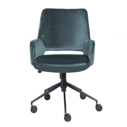 21.26" X 25.60" X 37.21" Tilt Office Chair in Blue Fabric and Leatherette with Black Base - AFS