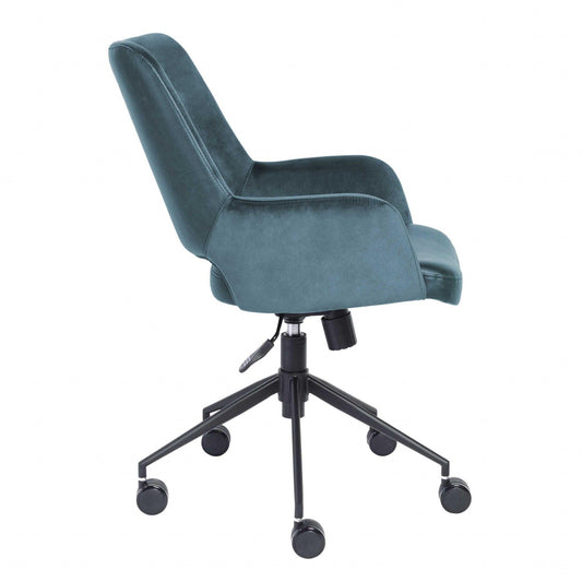 21.26" X 25.60" X 37.21" Tilt Office Chair in Blue Fabric and Leatherette with Black Base - AFS