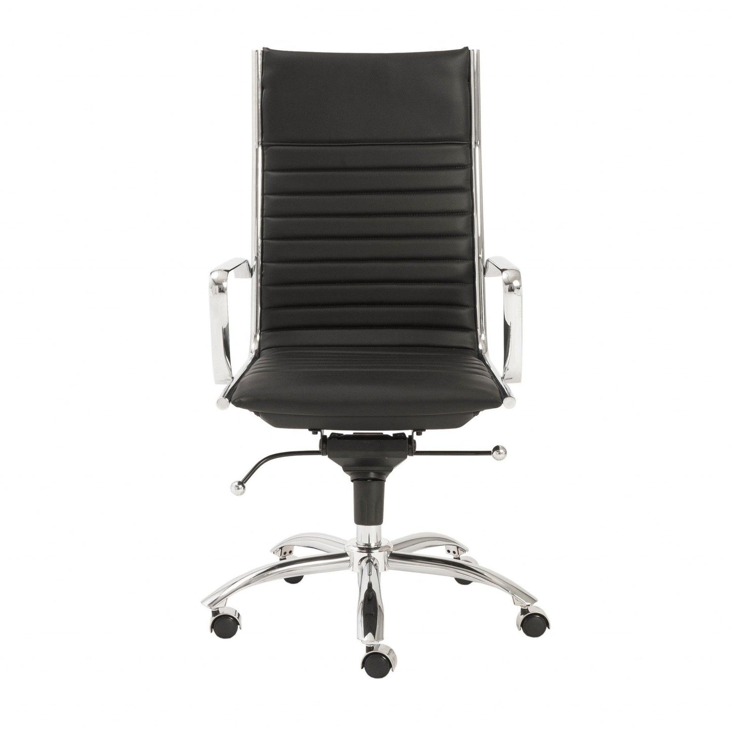 26.38" X 25.60" X 45.08" High Back Office Chair in Black with Chromed Steel Base - AFS