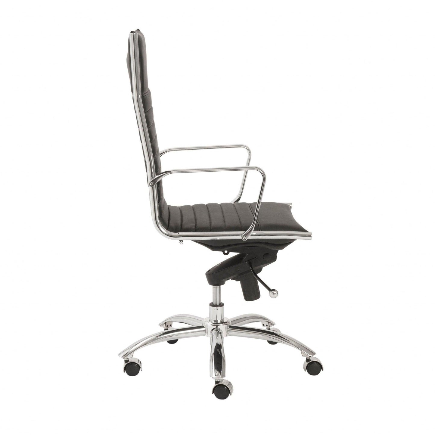 26.38" X 25.60" X 45.08" High Back Office Chair in Black with Chromed Steel Base - AFS