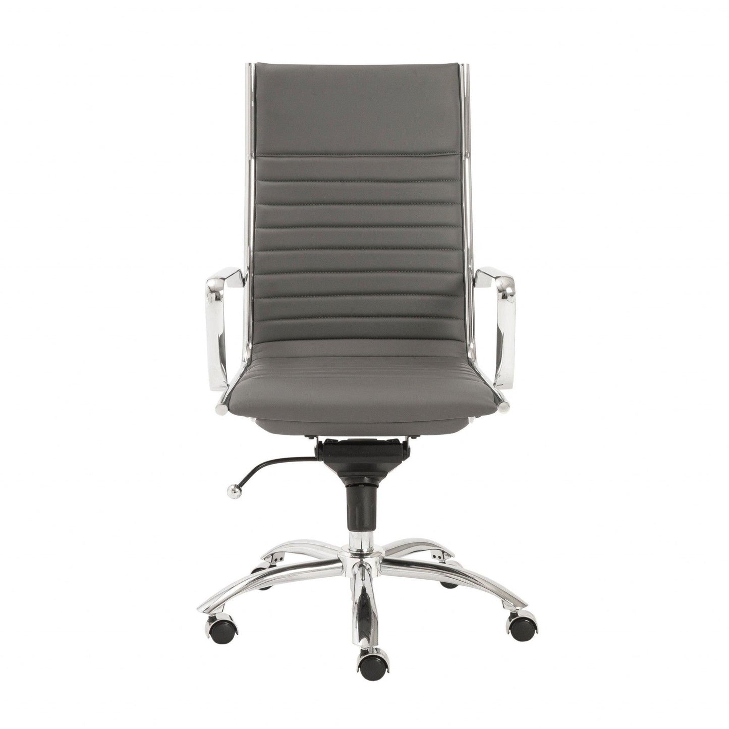 26.38" X 25.60" X 45.08" High Back Office Chair in Gray with Chromed Steel Base - AFS