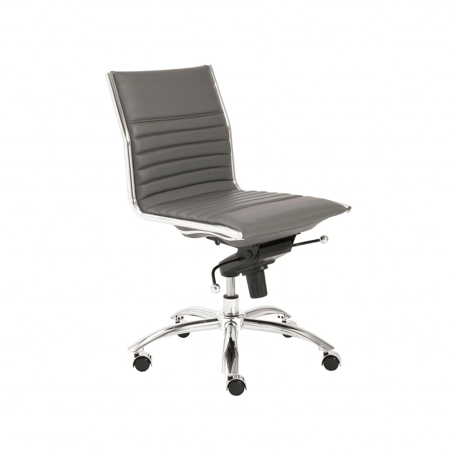 26.38" X 25.99" X 38.19" Low Back Office Chair without Armrests in Gray with Chromed Steel Base - AFS