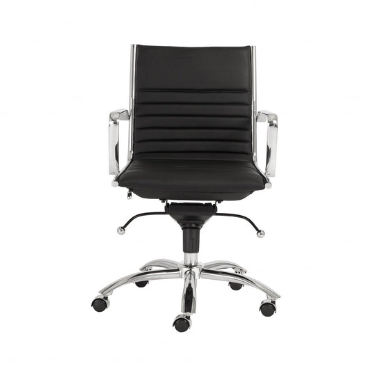 27.01" X 25.04" X 38" Low Back Office Chair in Black with Chromed Steel Base - AFS