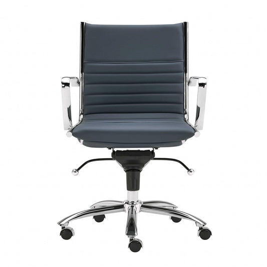 27.01" X 25.04" X 38" Low Back Office Chair in Blue with Chromed Steel Base - AFS