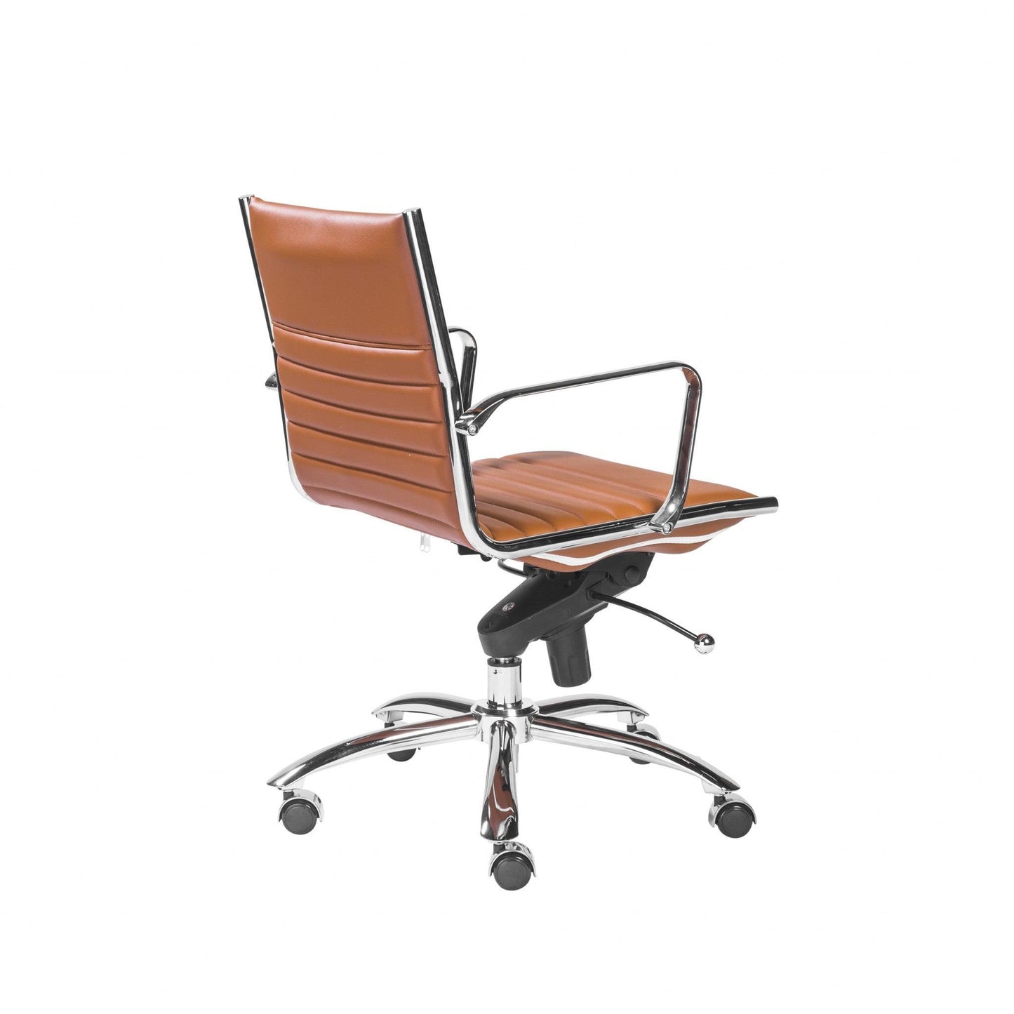 27.01" X 25.04" X 38" Low Back Office Chair in Cognac with Chrome Base - AFS