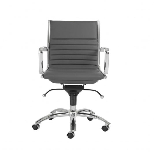 27.01" X 25.04" X 38" Low Back Office Chair in Gray with Chromed Steel Base - AFS