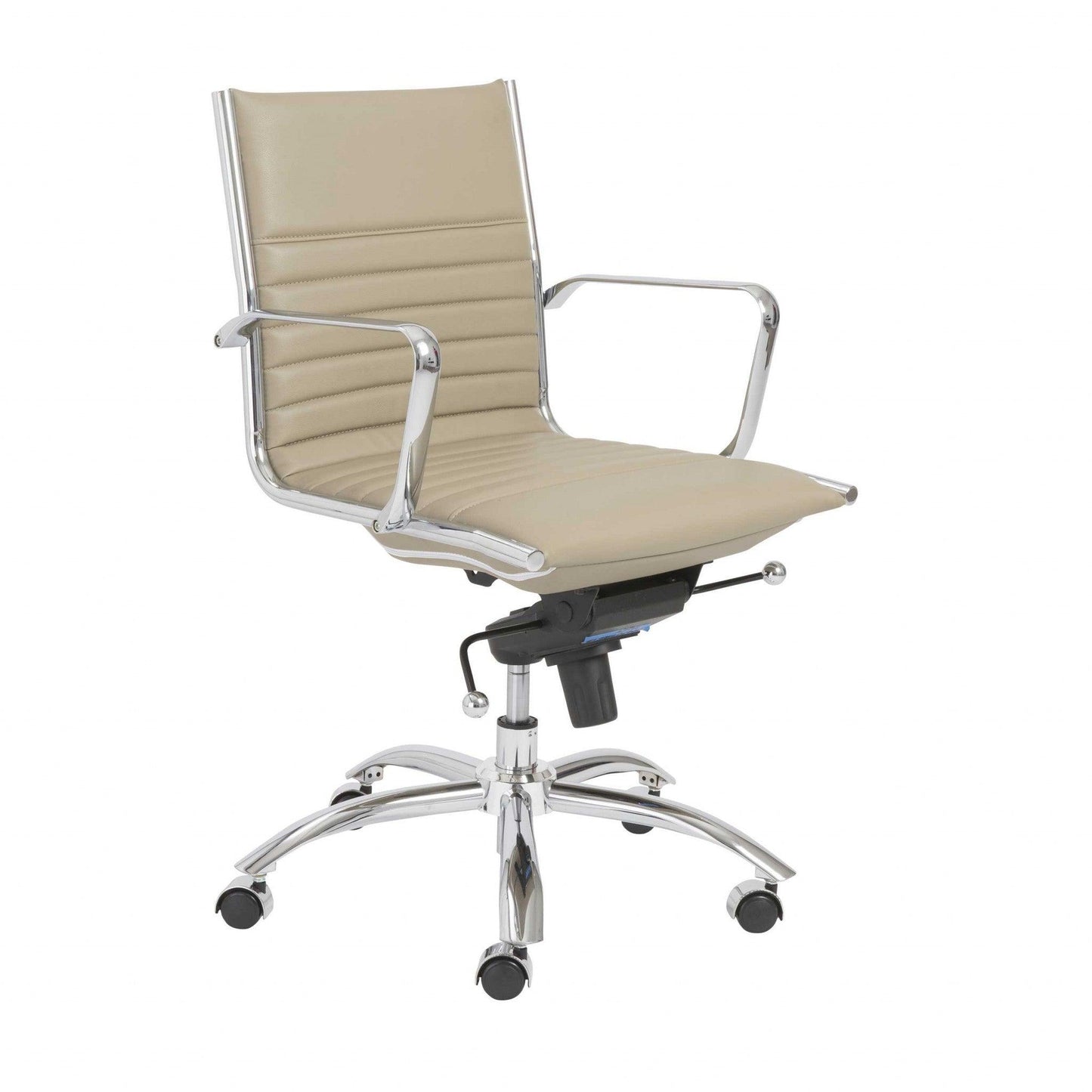 27.01" X 25.04" X 38" Low Back Office Chair in Taupe with Chromed Steel Base - AFS