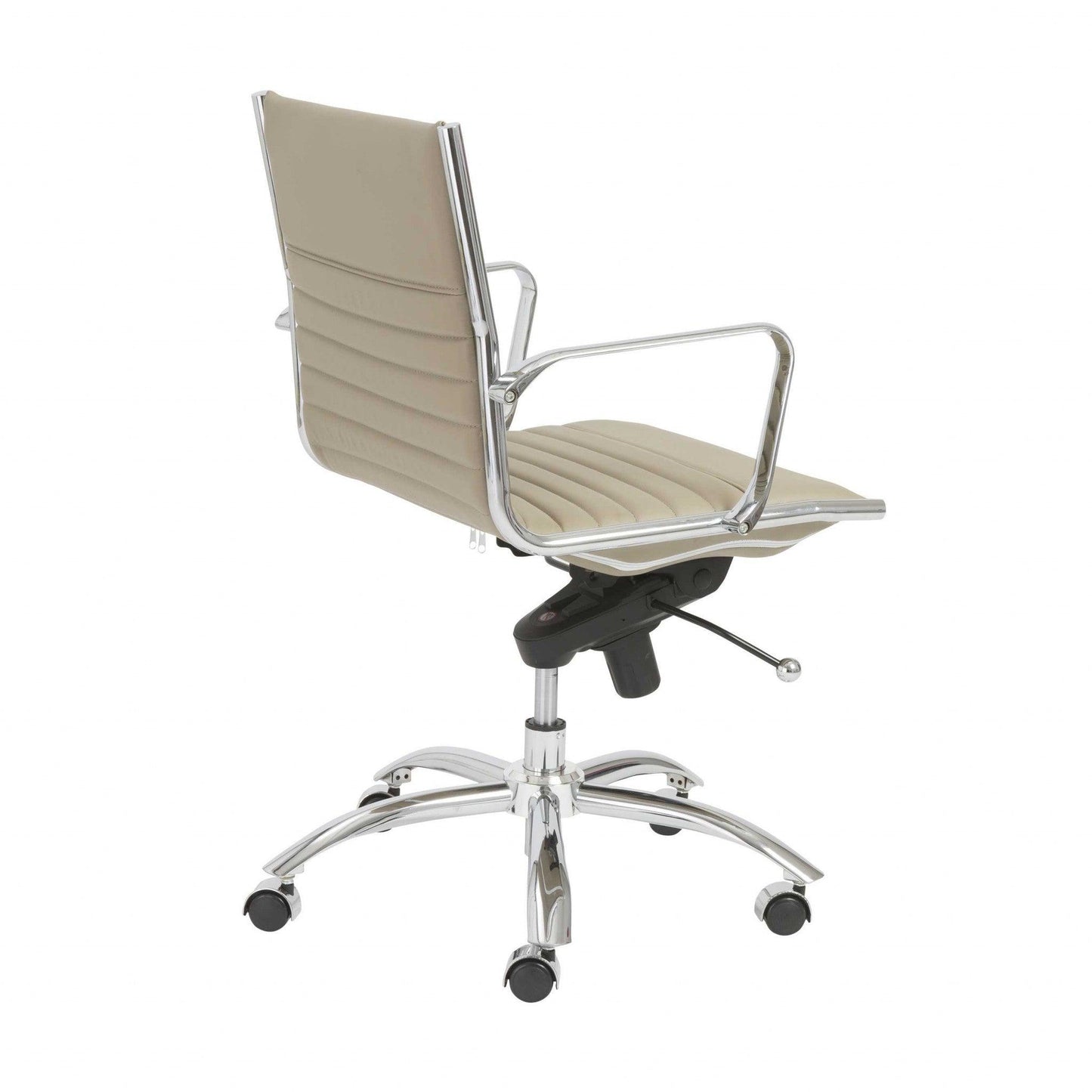 27.01" X 25.04" X 38" Low Back Office Chair in Taupe with Chromed Steel Base - AFS