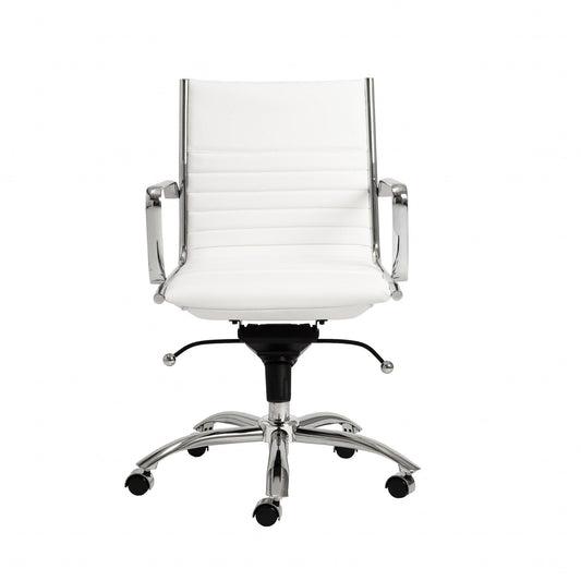 27.01" X 25.04" X 38" Low Back Office Chair in White with Chromed Steel Base - AFS