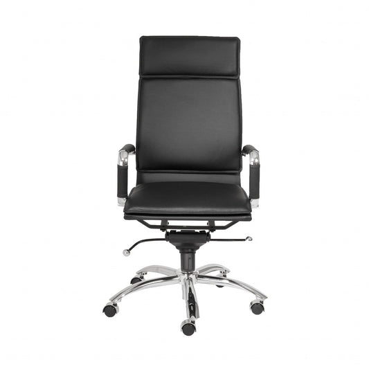 26.38" X 27.56" X 45.87" High Back Office Chair in Black with Chromed Steel Base - AFS