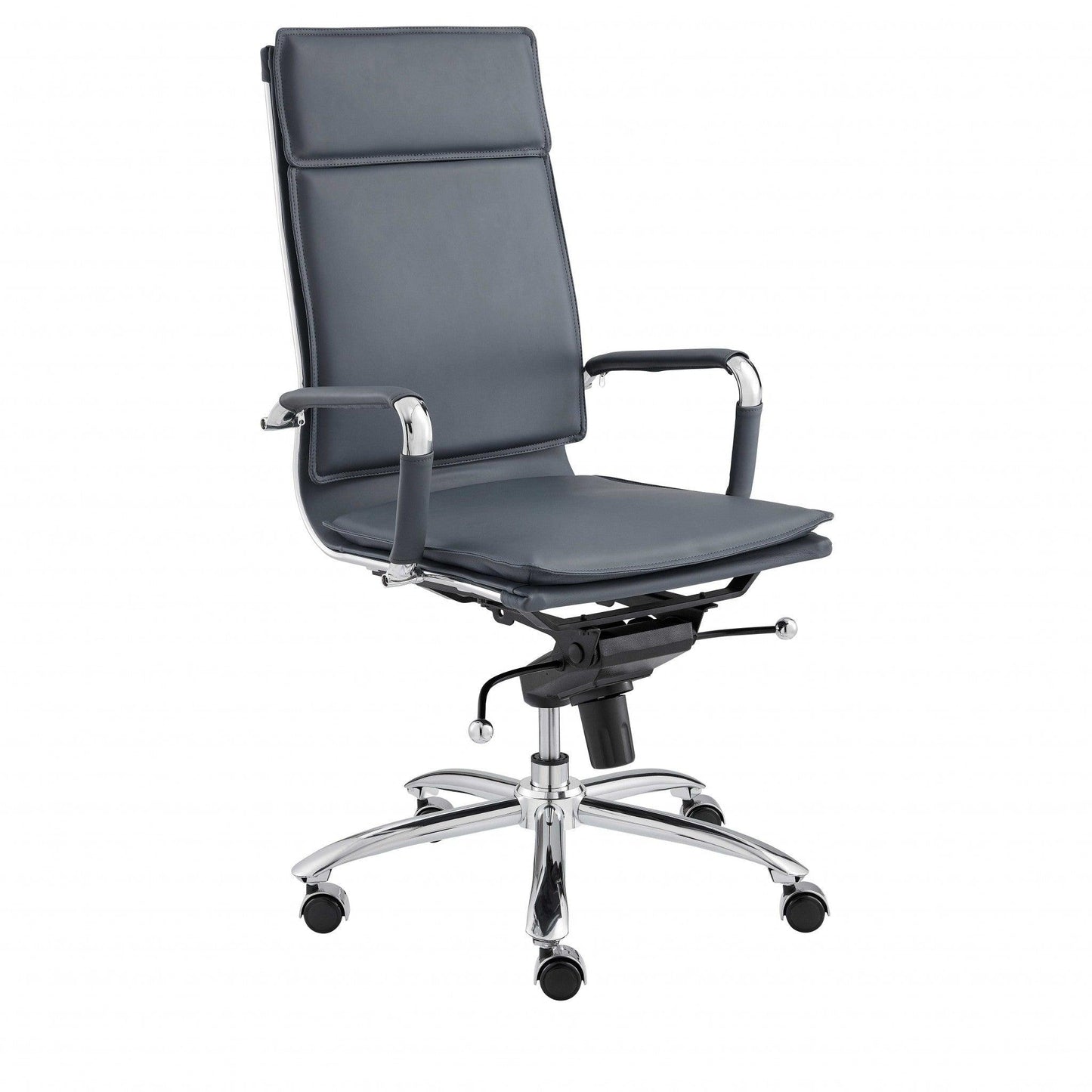 26.38" X 27.56" X 45.87" High Back Office Chair in Blue with Chromed Steel Base - AFS