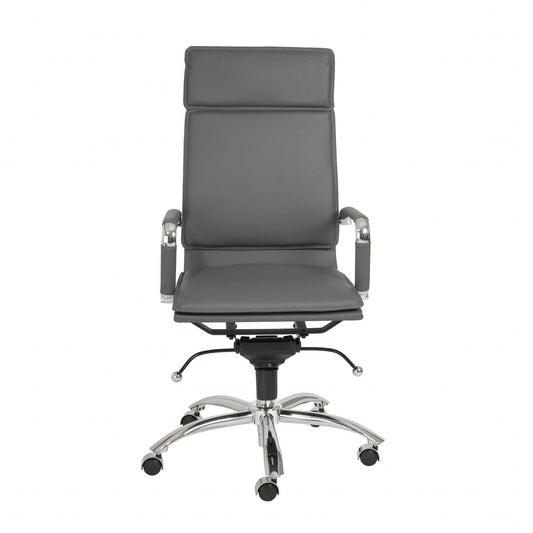 26.38" X 27.56" X 45.87" High Back Office Chair in Gray with Chromed Steel Base - AFS