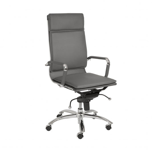 26.38" X 27.56" X 45.87" High Back Office Chair in Gray with Chromed Steel Base - AFS