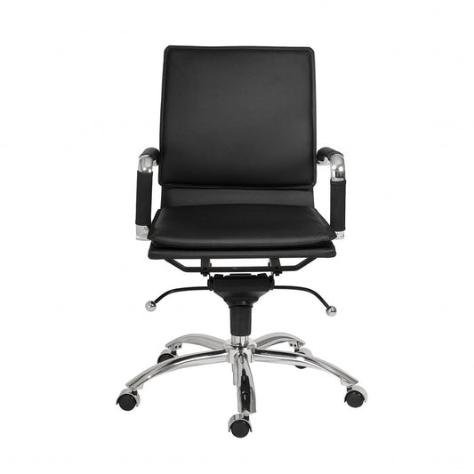 25.99" X 26.78" X 38.39" Low Back Office Chair in Black with Chromed Steel Base - AFS