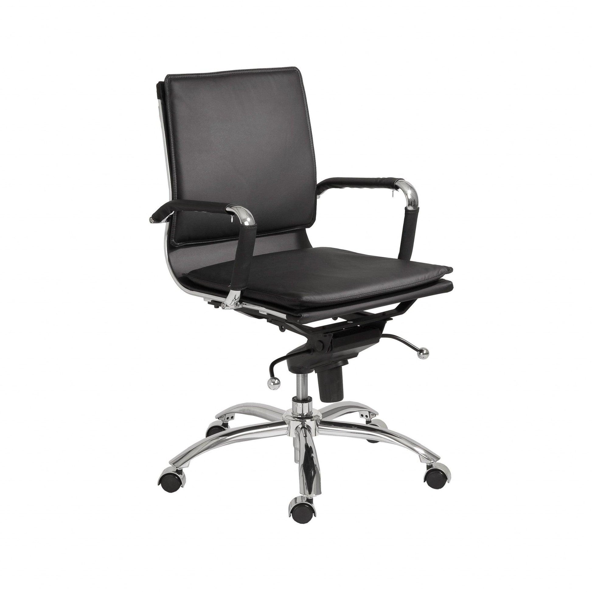 25.99" X 26.78" X 38.39" Low Back Office Chair in Black with Chromed Steel Base - AFS