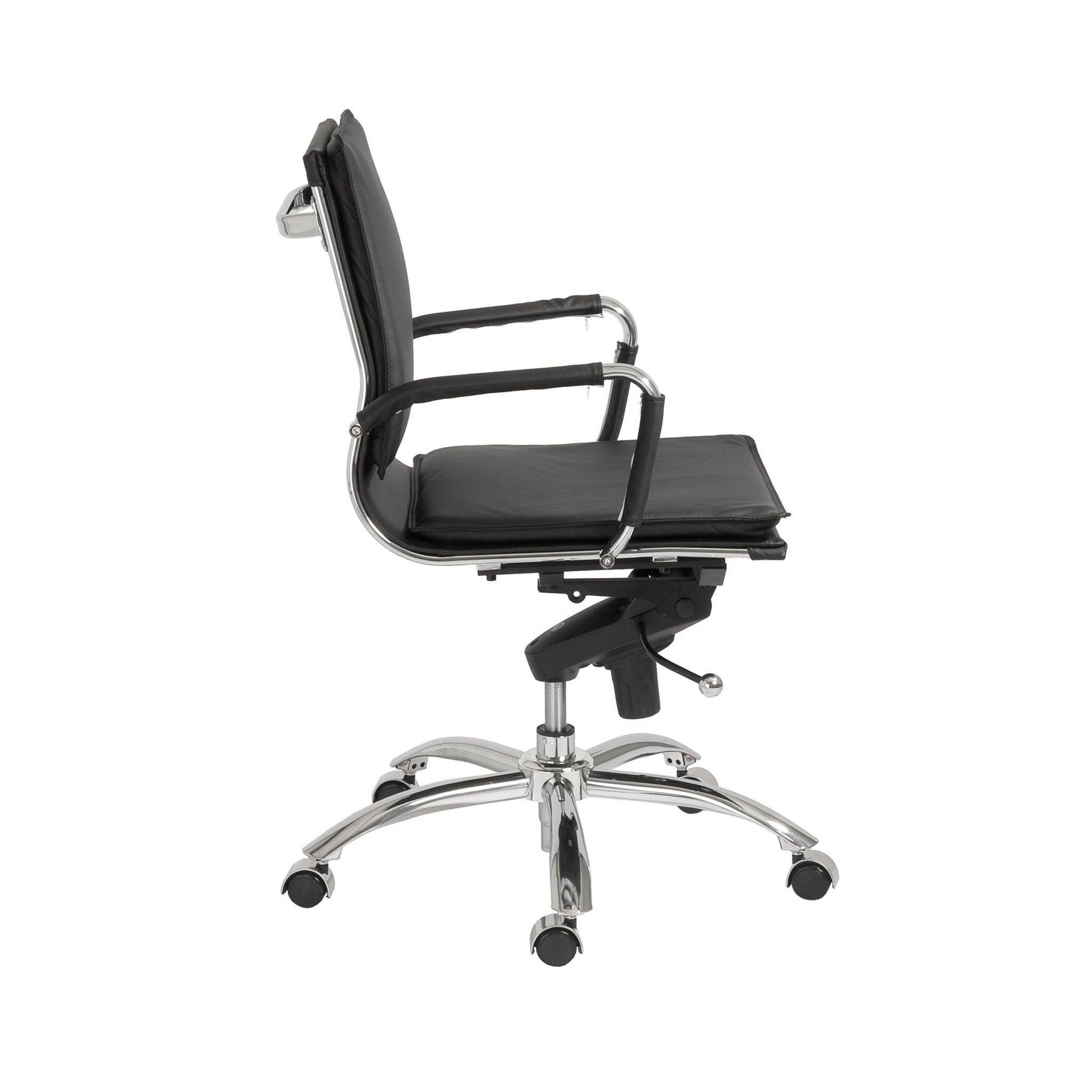 25.99" X 26.78" X 38.39" Low Back Office Chair in Black with Chromed Steel Base - AFS